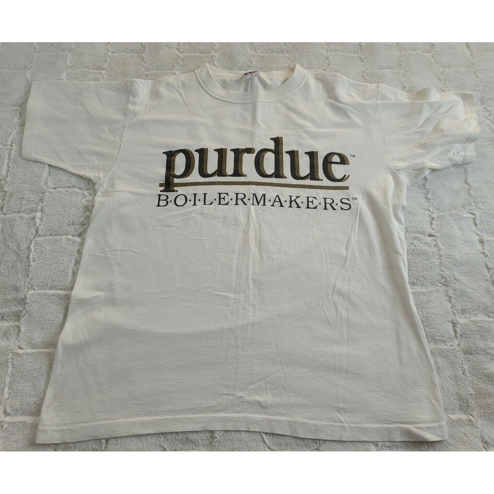 Vintage MV Sport Purdue Boiler Markers Tshirt Men Large Logo Spellout USA
